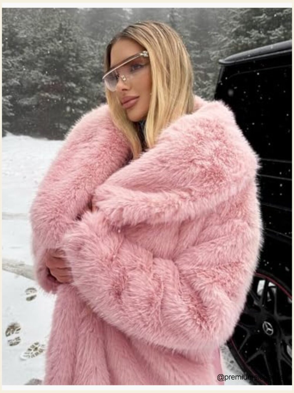 Womens Long Faux Fur Coat Fluffy Open Front Shawl Collar Winter Jacket - Picture 5 of 7